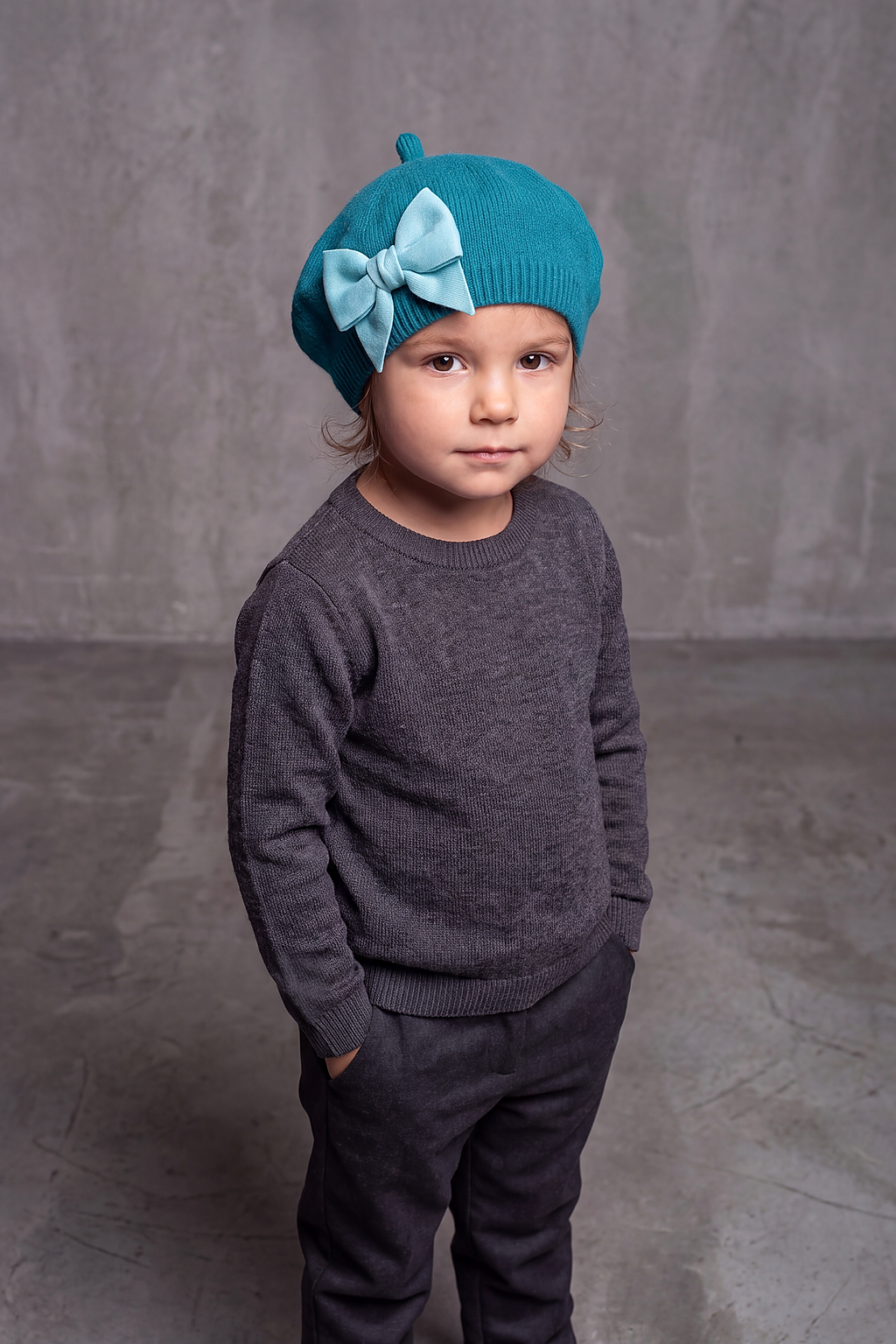 Béret Bébé Fille Tricot à Nœud – Pirouette, vue 2
