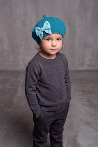 Béret Bébé Fille Tricot à Nœud – Pirouette, vue 2