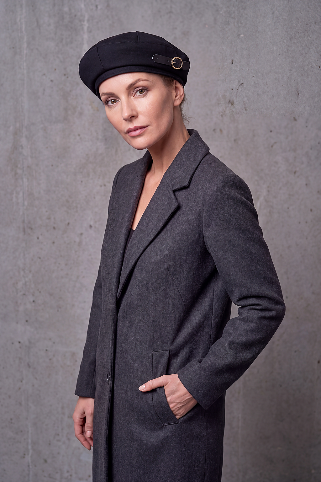 Béret Femme Coton Noir – Louise, vue 4