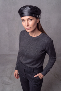 Béret Femme en Cuir Classique – Odette, vue 2