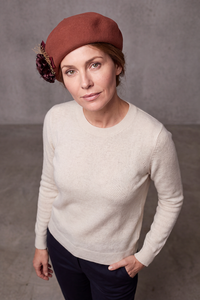 Béret Femme Laine Feutrée à Fleur – Pauline, vue 2