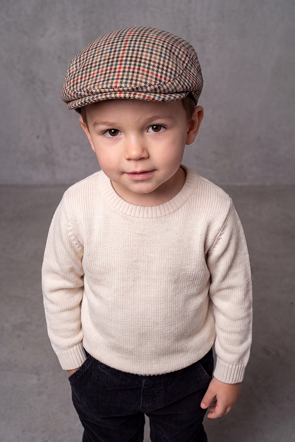 Casquette Plate Bébé Garçon Carreaux – Petit Mousse, vue 2
