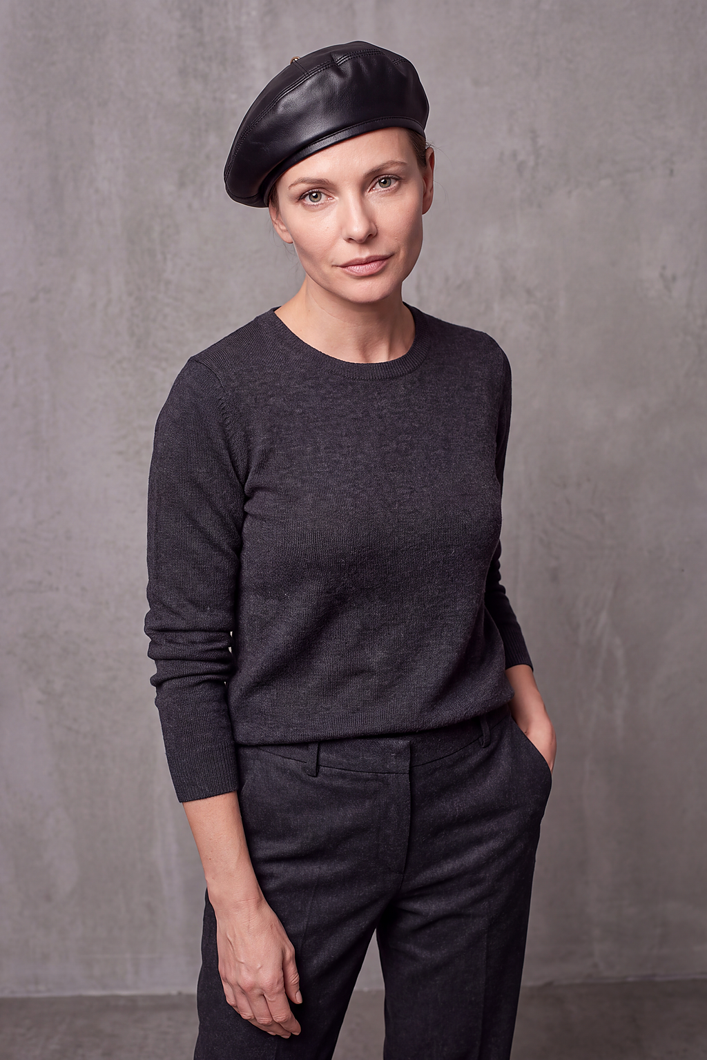 Béret Femme Cuir Véritable Hiver – Eugénie, vue 4
