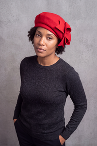 Béret Femme Classique Rouge Noir Blanc – Amélie, vue 2