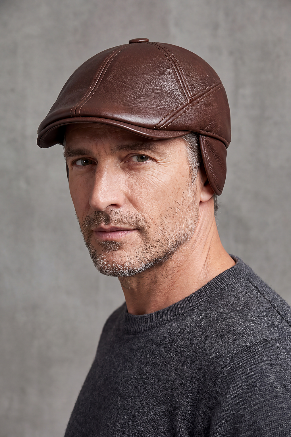 Béret Homme Cuir Oreillettes Hiver – Val d'Isère