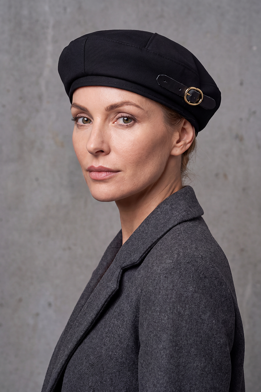 Béret Femme Coton Noir – Louise