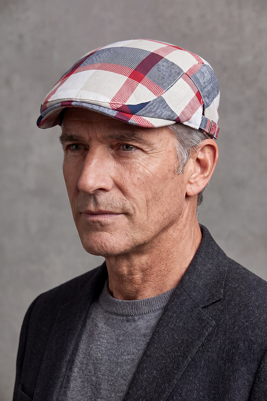 Béret Homme Carreaux Vifs en Coton – Étretat