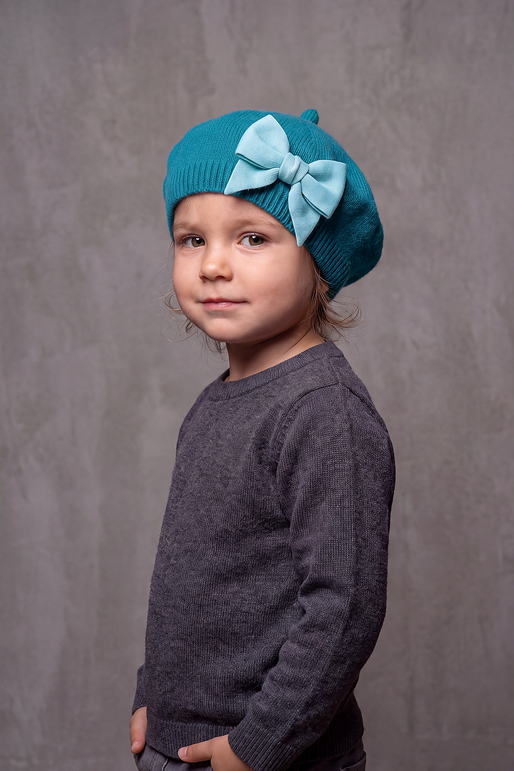 Béret Bébé Fille Tricot à Nœud – Pirouette, vue 4