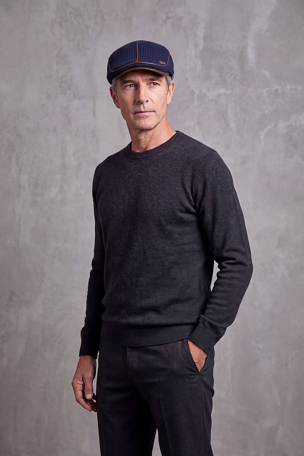 Béret Homme Coton Liseré Cuir – Rouen, vue 2