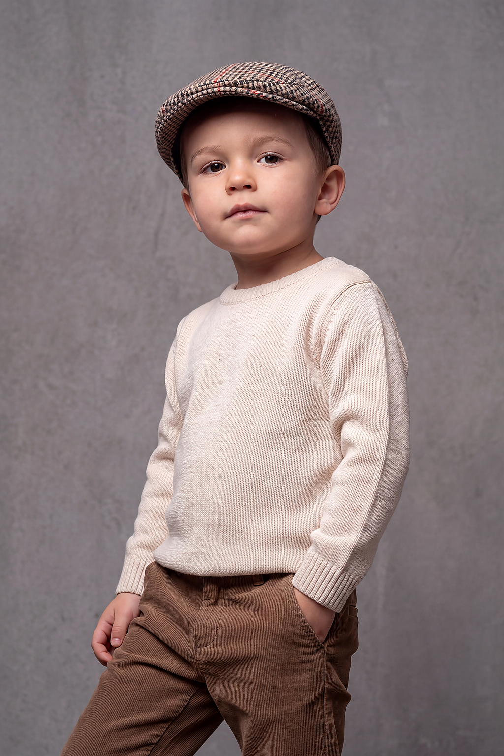 Casquette Plate Bébé Garçon Carreaux – Petit Mousse, vue 4