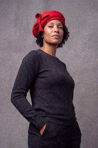 Béret Femme Classique Rouge Noir Blanc – Amélie, vue 4