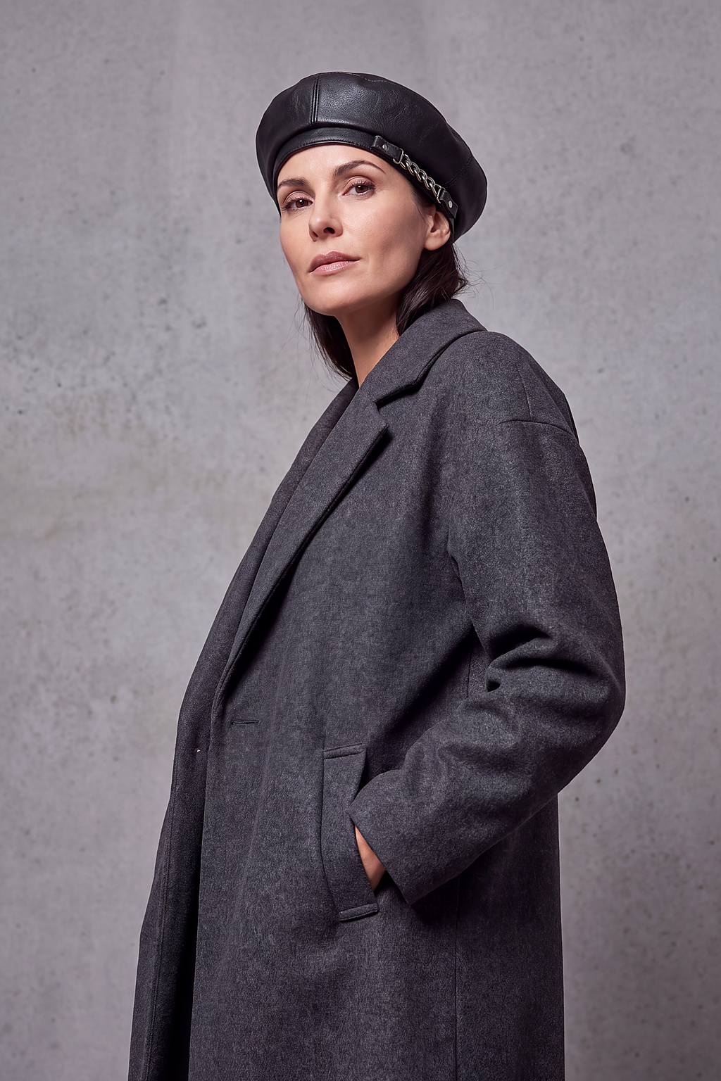 Béret Femme Cuir et Chaîne – Valentine, vue 2