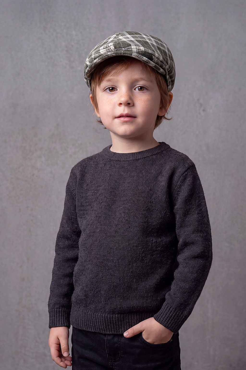 Casquette Gavroche Bambin Carreaux – Polisson, vue 2