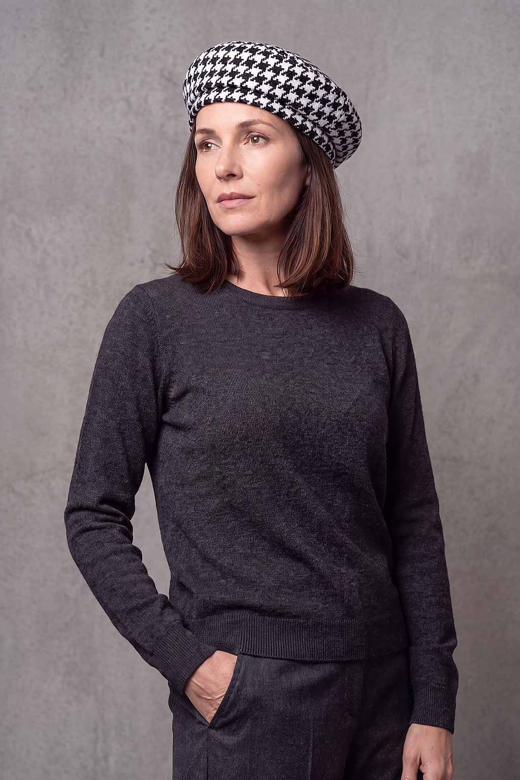 Béret Femme Motif Pied-de-Poule – Simone, vue 4