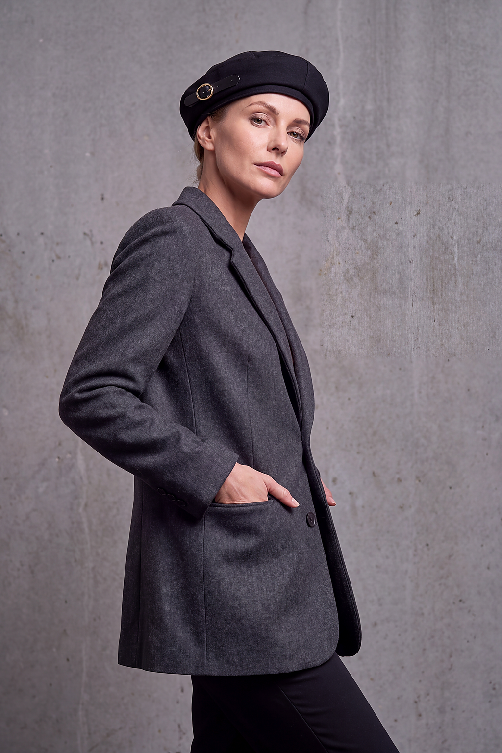 Béret Femme Coton Noir – Louise, vue 2