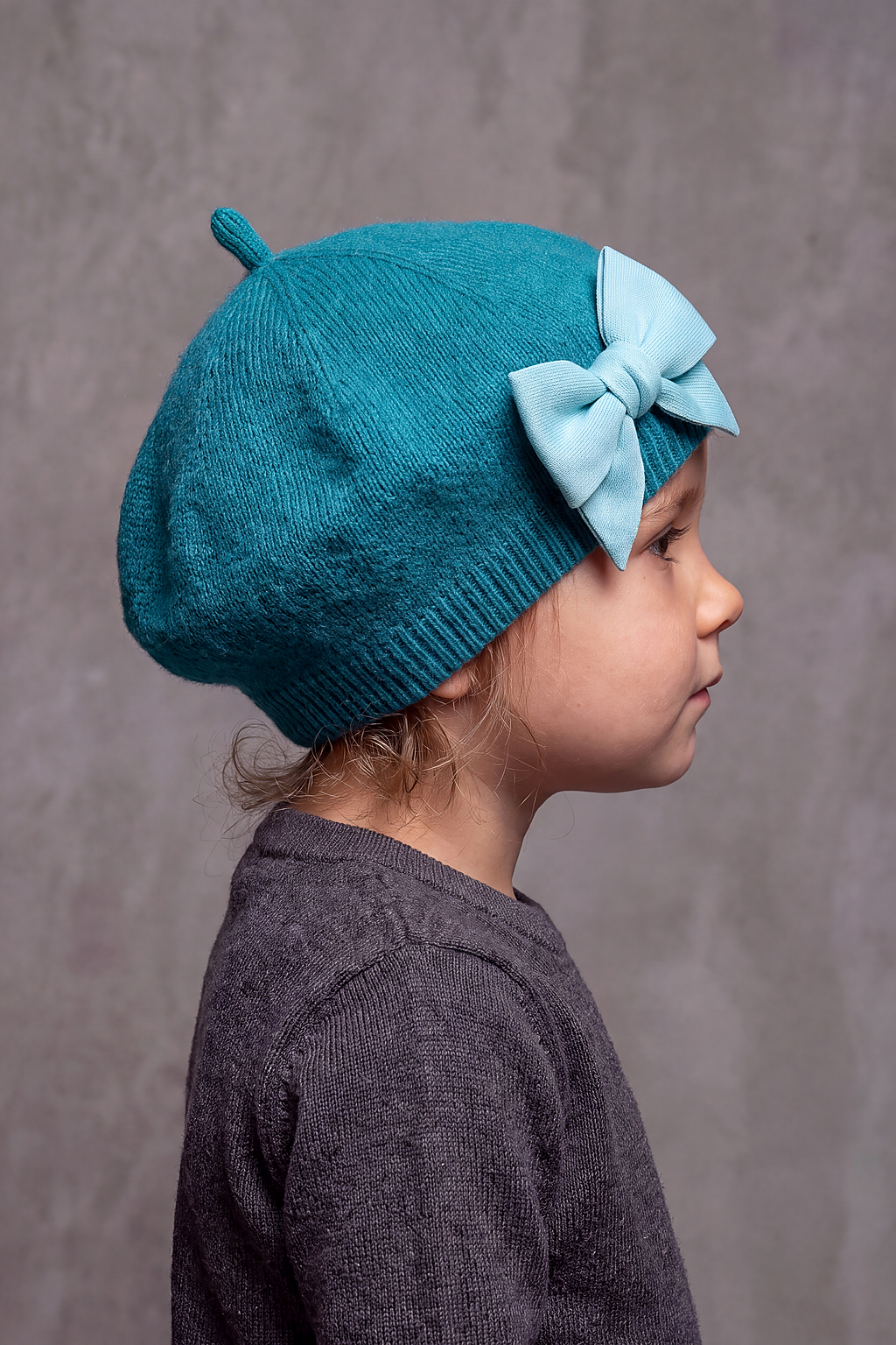 Béret Bébé Fille Tricot à Nœud – Pirouette, vue 3