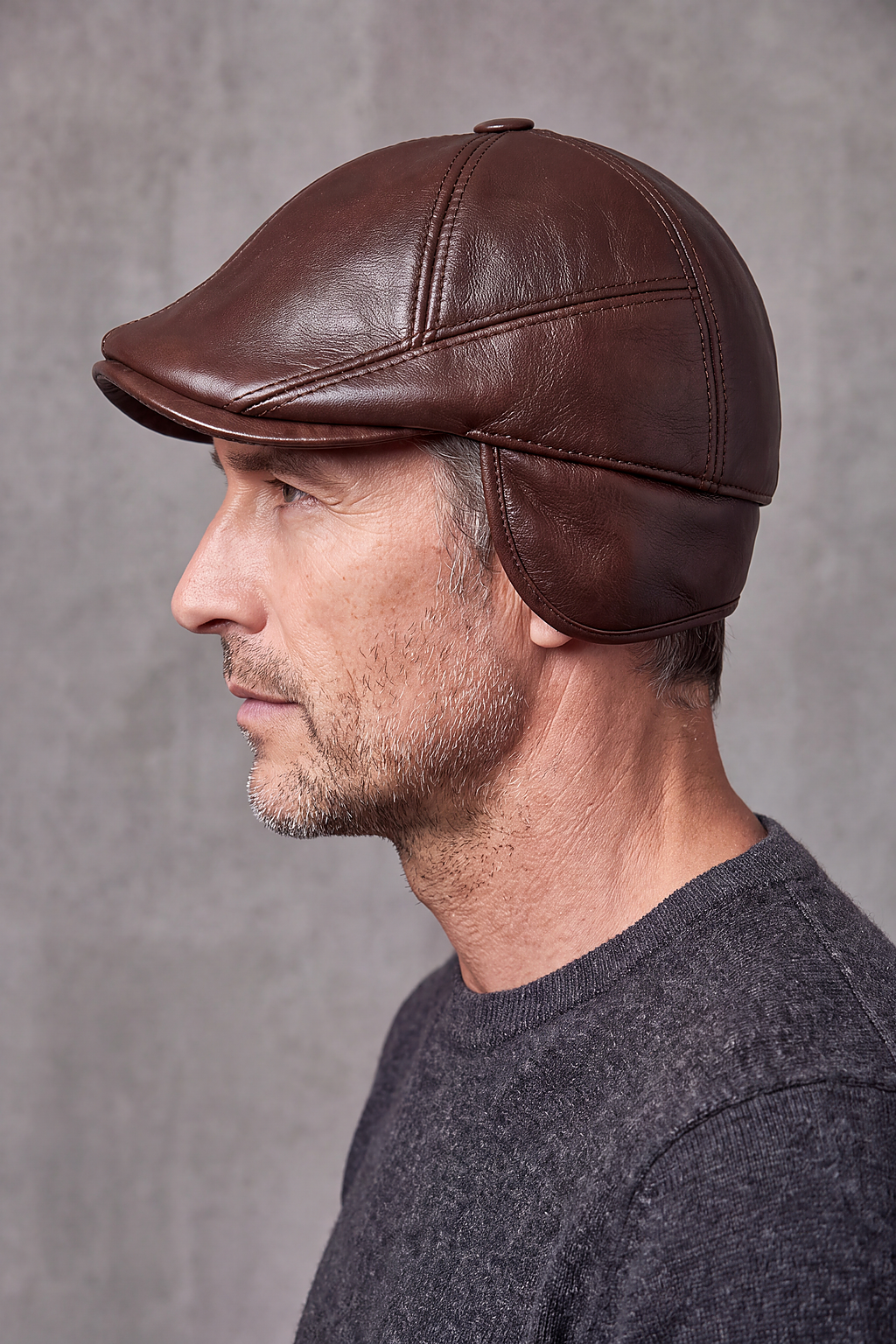 Béret Homme Cuir Oreillettes Hiver – Val d'Isère, vue 3