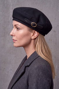 Béret Femme Coton Noir – Louise, vue 3