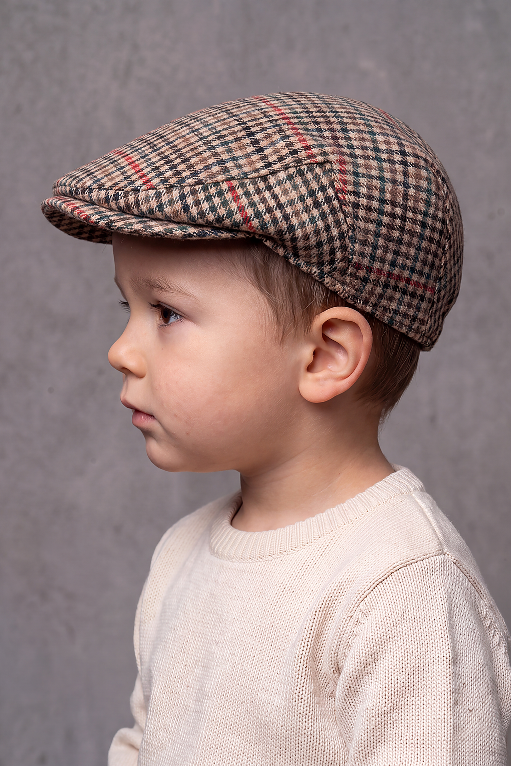 Casquette Plate Bébé Garçon Carreaux – Petit Mousse, vue 3