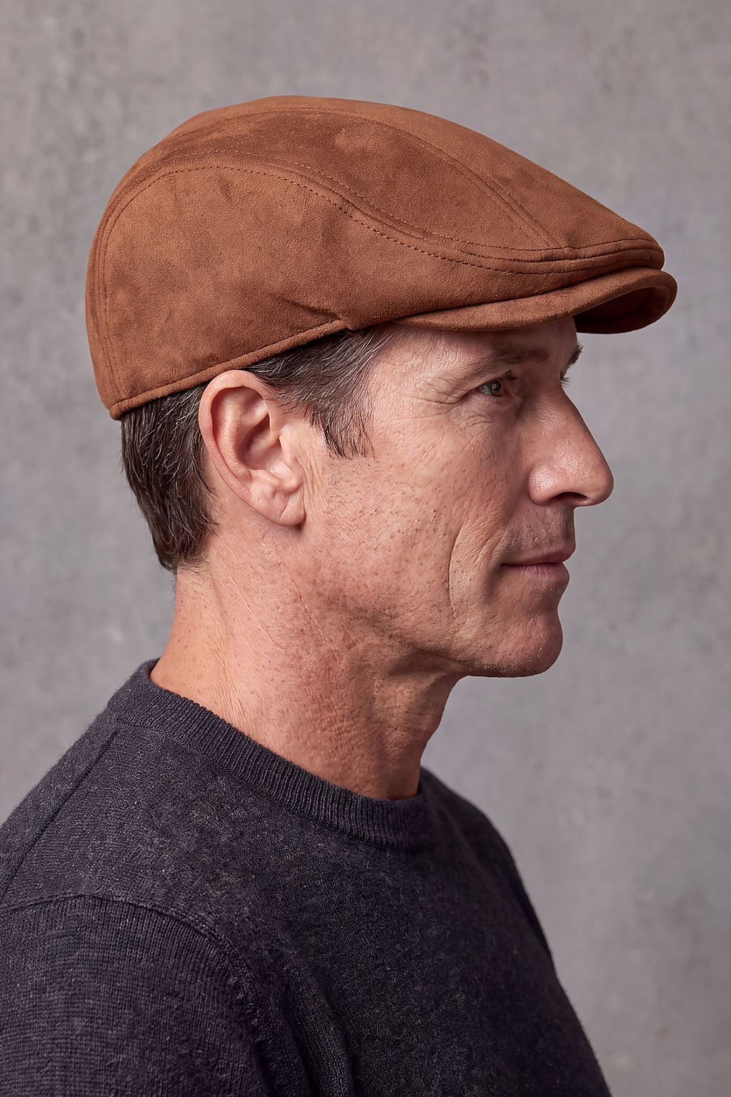 Béret Casquette Homme en Daim – Bourgogne, vue 5