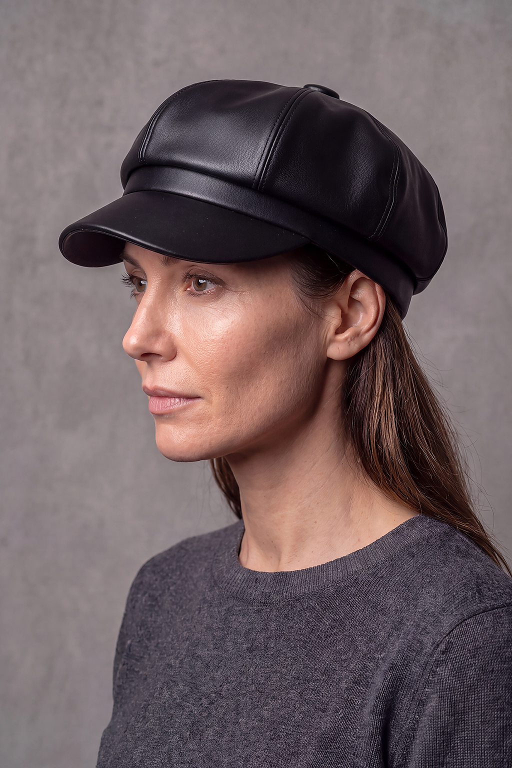 Casquette Gavroche Femme Cuir – Gabrielle, vue 2