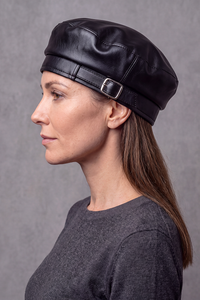 Béret Femme en Cuir Classique – Odette, vue 3