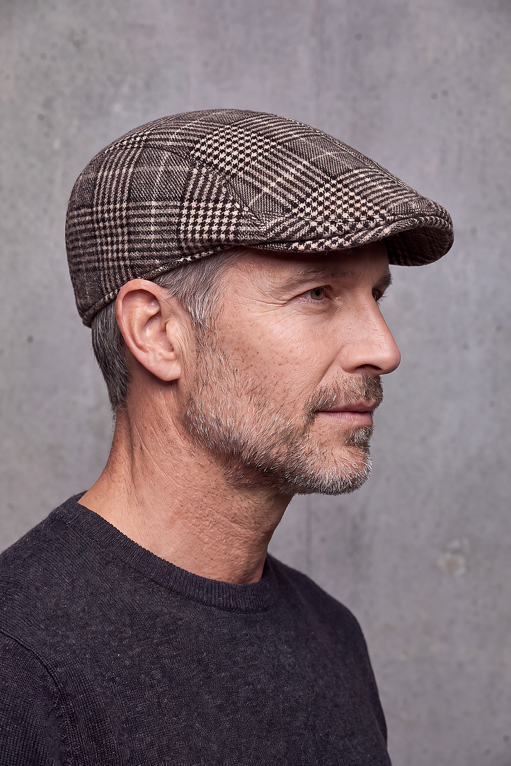 Béret Homme Carreaux Gris Vintage – Rennes, vue 4