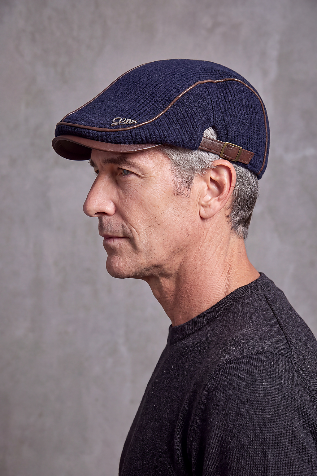 Béret Homme Coton Liseré Cuir – Rouen, vue 3