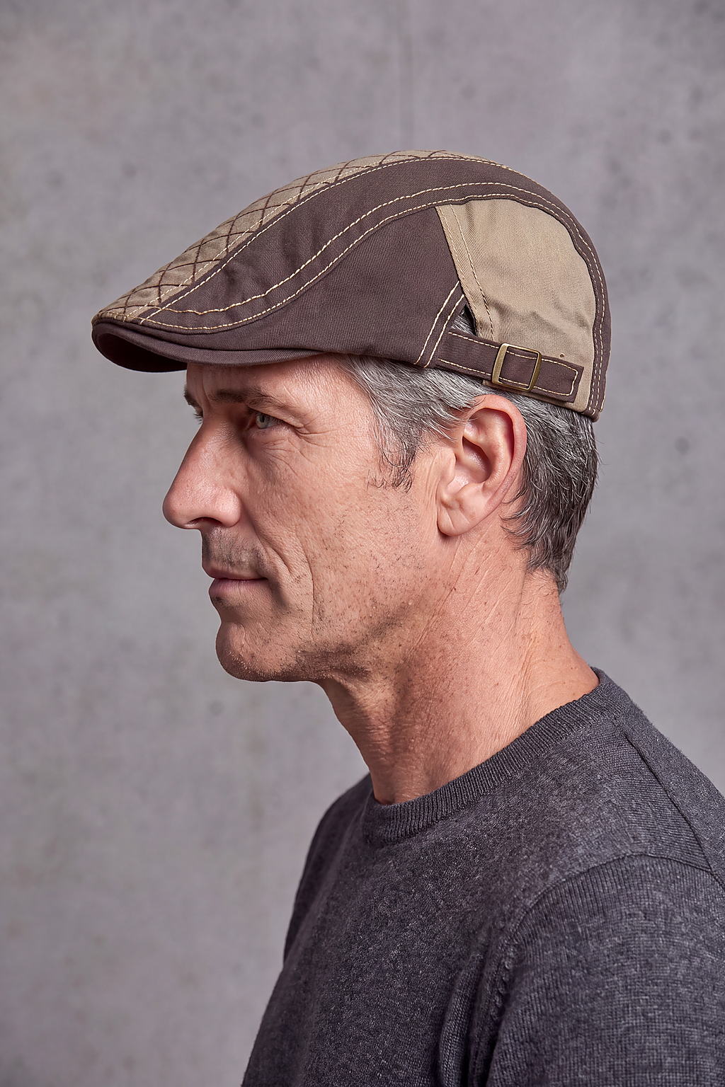 Béret Homme Deux Tons Surpiqué – Gascogne, vue 3