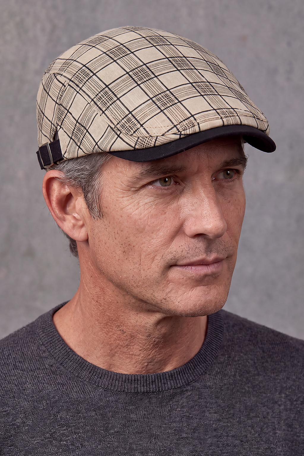 Casquette Plate Homme Carreaux Réglable – Lille, vue 4
