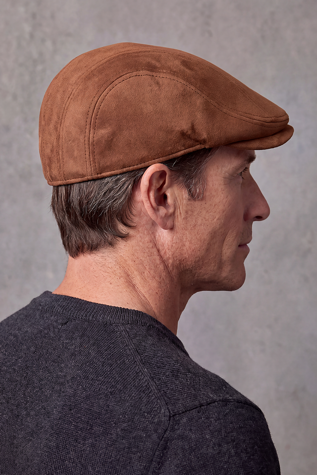 Béret Casquette Homme en Daim – Bourgogne, vue 4