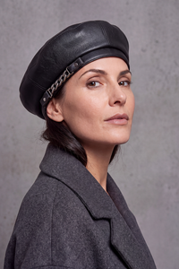 Béret Femme Cuir et Chaîne – Valentine, vue 5