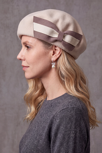Béret Femme Laine Feutrée Grand Nœud – Héloïse, vue 5