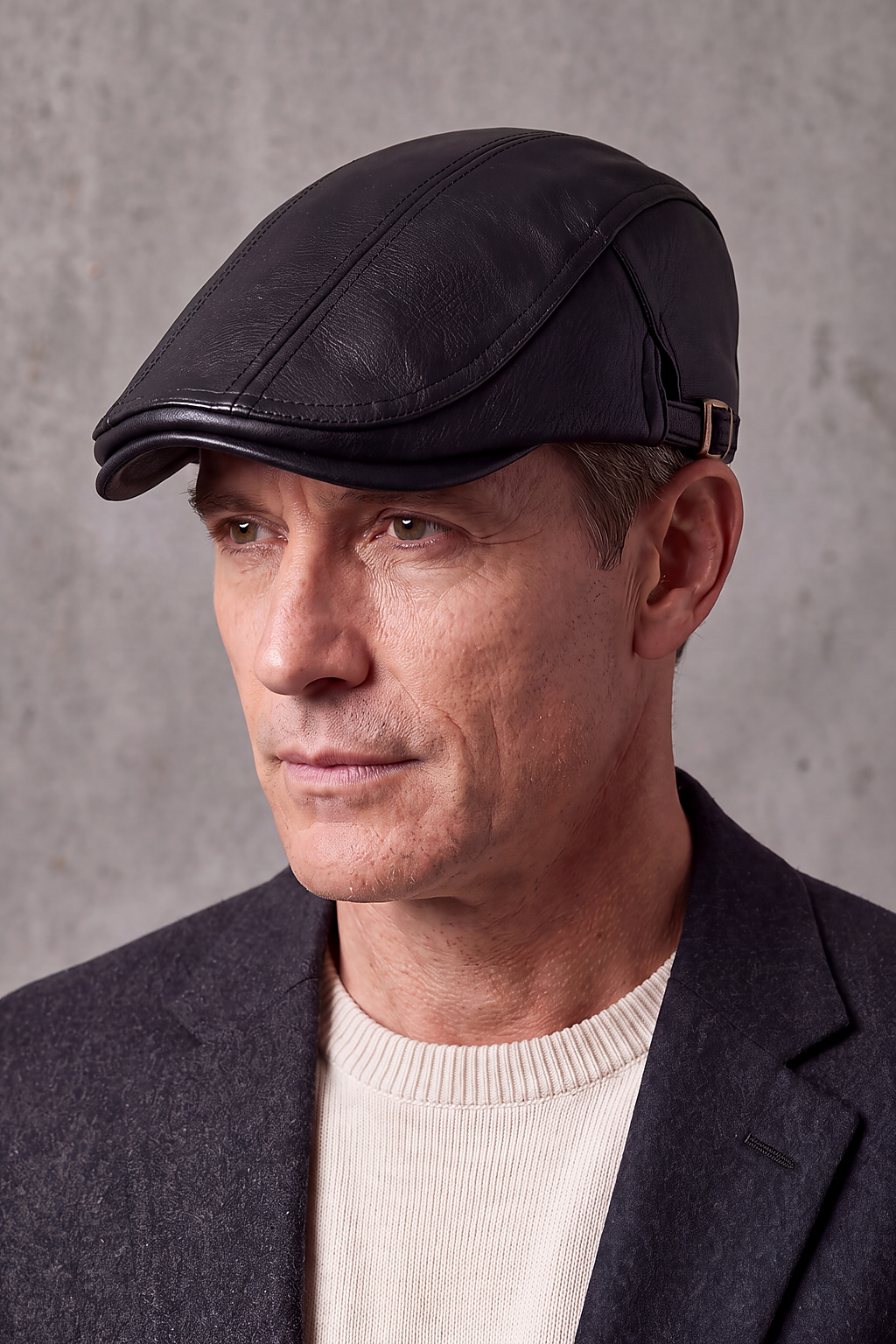 Béret Casquette Homme Cuir Camel ou Noir – Chambord, vue 5