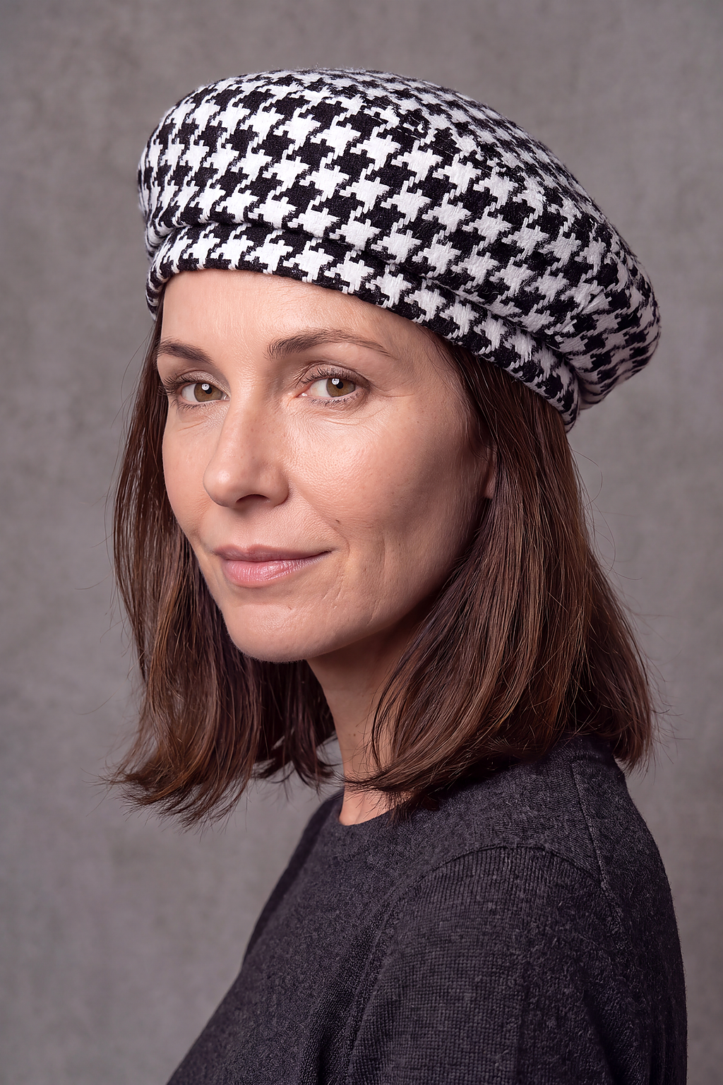 Béret Femme Motif Pied-de-Poule – Simone, vue 5