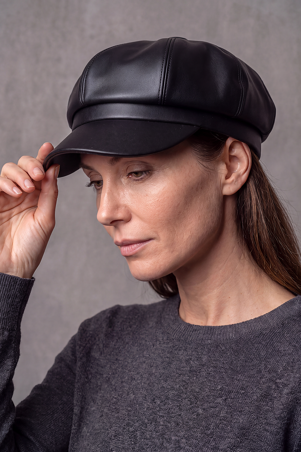 Casquette Gavroche Femme Cuir – Gabrielle, vue 3