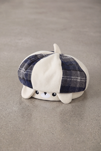 Béret Enfant Écossais Bicolore marine & crème – Petit Pinceau