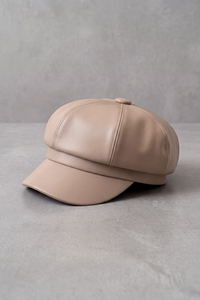 Casquette Gavroche Femme Cuir beige – Gabrielle