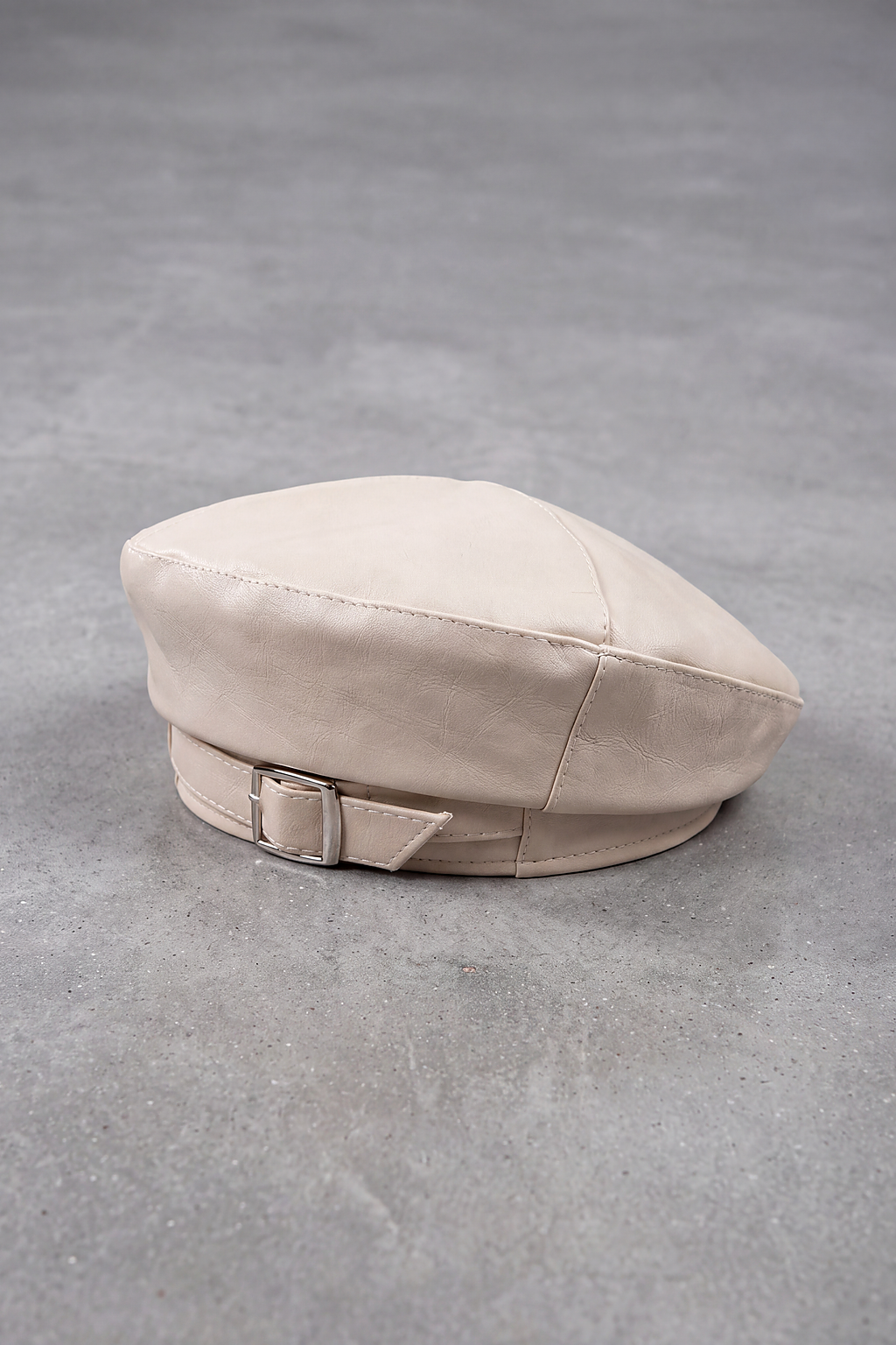 Béret Femme en Cuir Classique beige – Odette