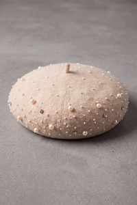 Béret Femme Hiver Orné de Perles beige – Joséphine