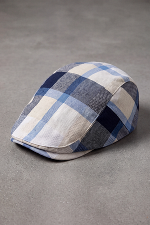 Béret Homme Carreaux Vifs en Coton bleu – Étretat