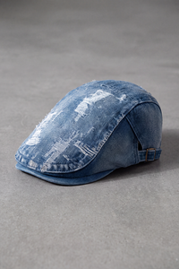 Béret Jean Usé Mixte bleu – Grenoble