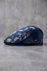 Béret Jean Usé Mixte bleu foncé – Grenoble