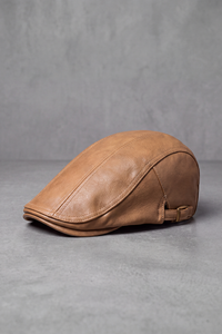Béret Casquette Homme Cuir Camel ou Noir camel – Chambord