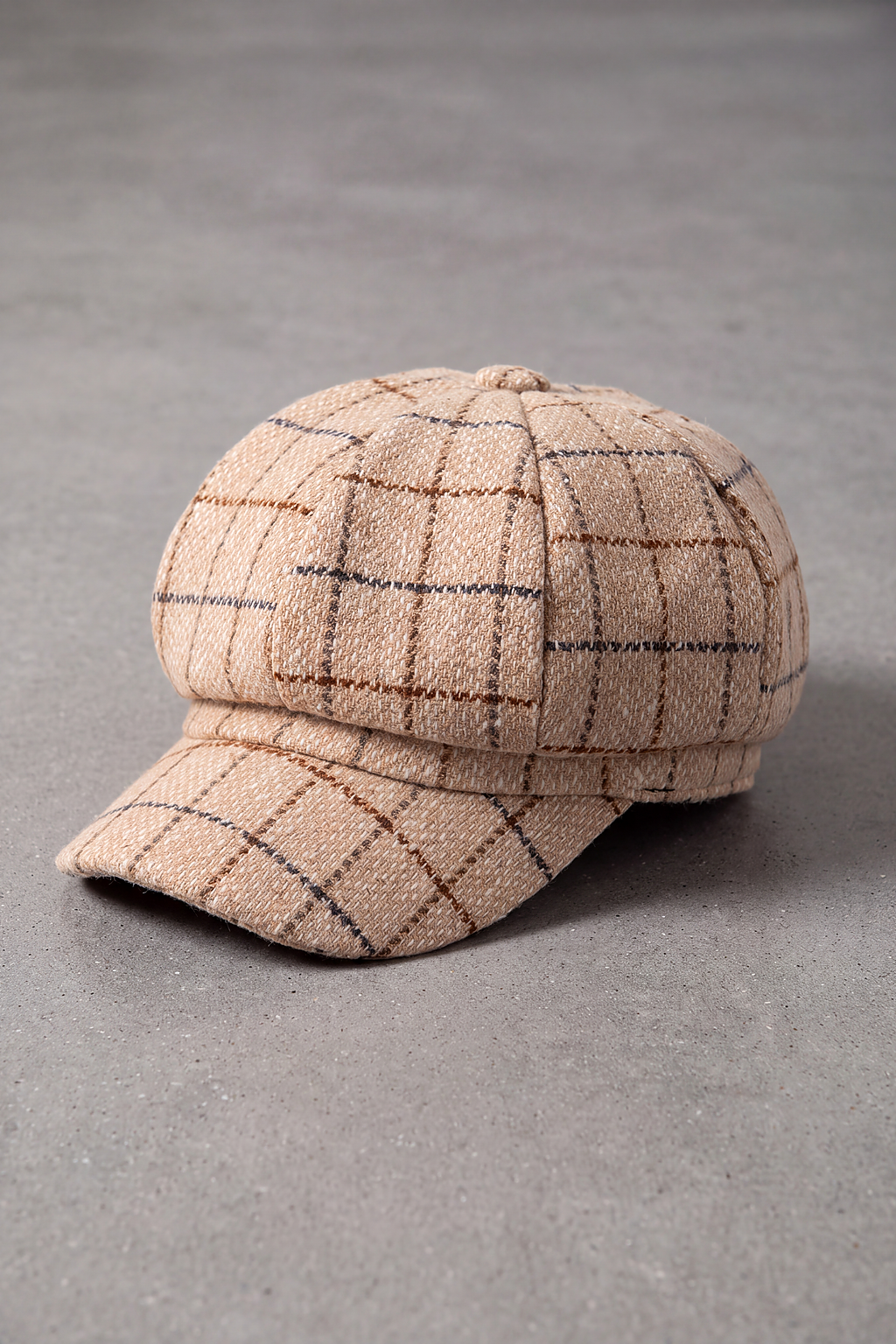 Casquette Gavroche Femme Carreaux camel – Hortense