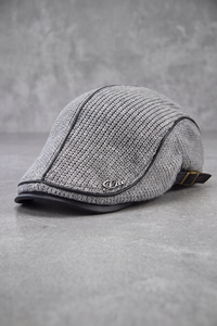 Béret Homme Coton Liseré Cuir gris – Rouen