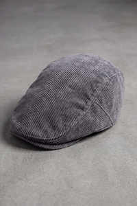Casquette Plate Homme Velours Côtelé gris – Sologne