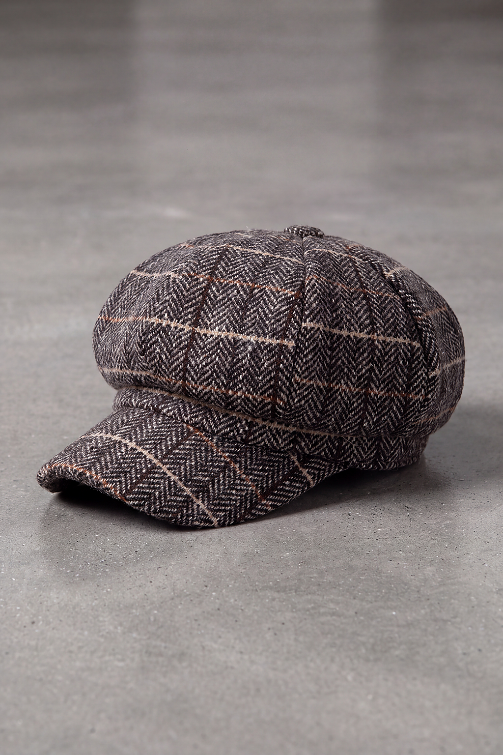 Casquette Gavroche Femme Carreaux gris foncé – Hortense