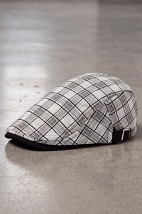 Casquette Plate Homme Carreaux Réglable gris – Lille