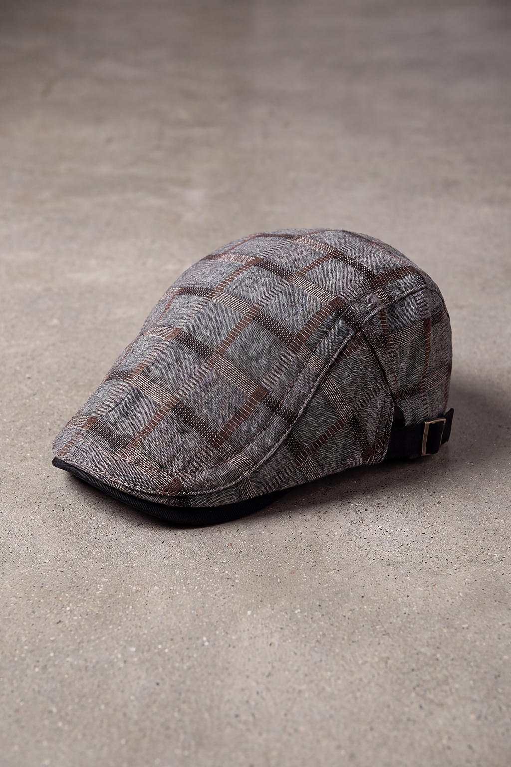 Béret Homme Coton Petits Carreaux gris – Chartres